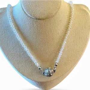 CRYSTAL necklace pendant with magnetic crystal ball closure